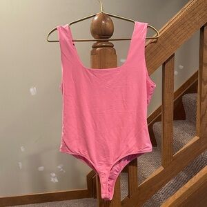 Francesca's Collections Hot Pink Scoop Neck Bodysuit